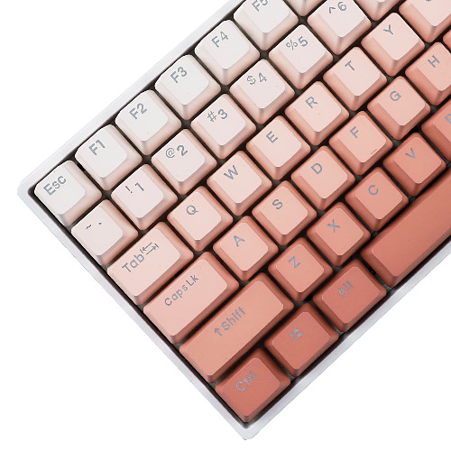 108 122 Double Shot Backlit Blush Keycaps PBT Shine Through OEM Profile Keycap for MX Mechaniccal Keyboard 61 68 84 87 104 - Blush 122