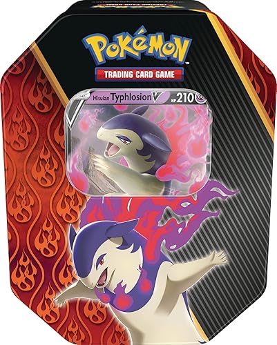Pokémon TCG: Divergent Powers Tin – Hisuian Typhlosion V (1 Foil Card & 4 Booster Packs)