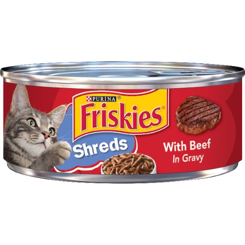 Purina Friskies Gravy Wet Cat Food, Shreds With Beef in Gravy - (24) 5.5 oz. Cans - (24) 5.5 oz. Cans Beef