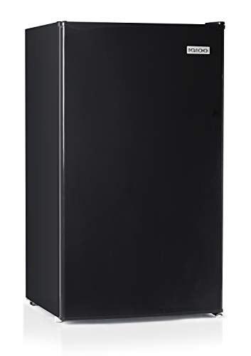 Igloo 3.2 Cu.Ft. Single Door Compact Refrigerator with Freezer - Slide Out Glass Shelf, Perfect for Homes, Offices, Dorms - Black - Black - 3.2 Cu. Ft.