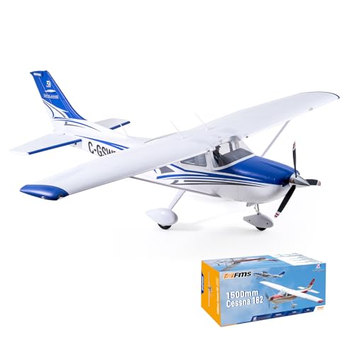 Fms Rc Planes for Beginners Remote Control Airplane for Adults Single-engine Propeller Airplane 1500MM Cessna 182 Blue 6 Channel Hobby Rc Airplanes PNP (No Radio, Battery, Charger) - Blue