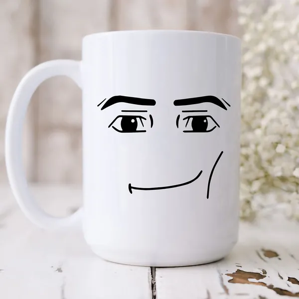 MAN FACE Mug, Funny Gamer Mug, Birthday Mug, 15 Oz Novelty Coffee Mug/Cup, White, Unique Gift For Man - 