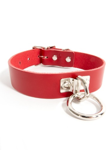 Classic Leather Collar | Red Matte / Small-Medium