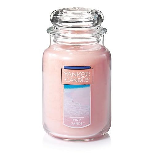 Yankee Candle Pink Sands Scented, Classic 22oz Large Jar Single Wick Candle, Over 110 Hours of Burn Time, Perfect for Creating Relaxing Atmosphere - Pink Sands - Classic Large Jar