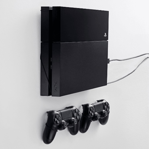 PS4 Wall Mount | SONY - Mounts for PS4 + 2x Controllers (Most Value) / Black