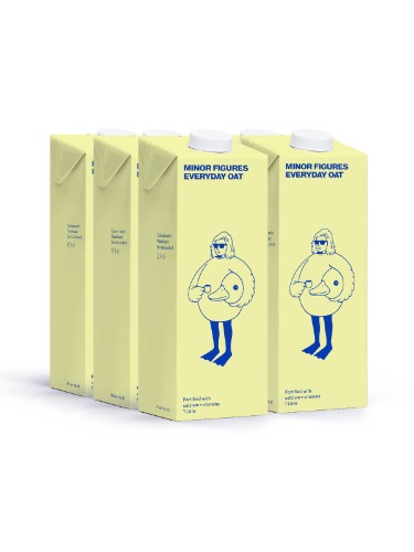 Minor Figures - Everyday Oat Milk with Calcium and Vitamins, 1 Litre x 6 Cartons, Dairy Free & Vegan, No Added Sugar, Long Life