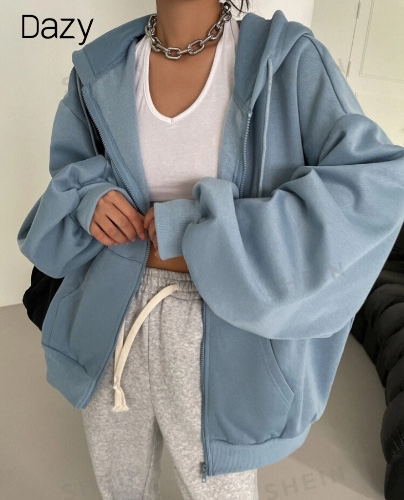DAZY zip up drawstring hoodie