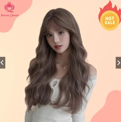 Long Water Ripple Pink Wavy Wig