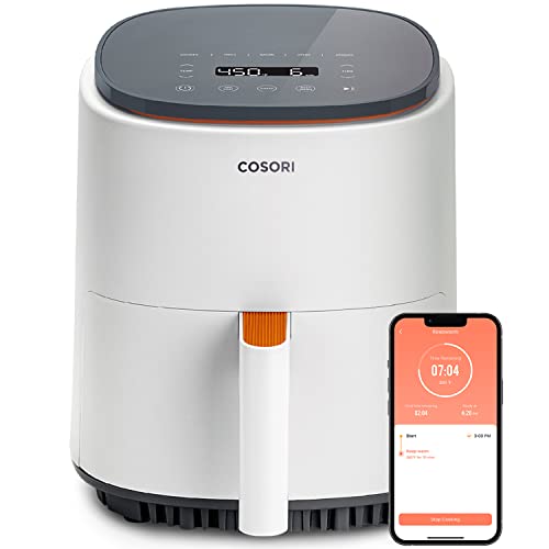 COSORI Air Fryer 4 Qt, 7 Cooking Functions Airfryer, 150+ Recipes on Free App, 97% less fat Freidora de Aire, Dishwasher-safe, Designed for 1-3 People, Lite 4.0-Quart Smart Air Fryer, White - White - 4 QT - Air Fryer