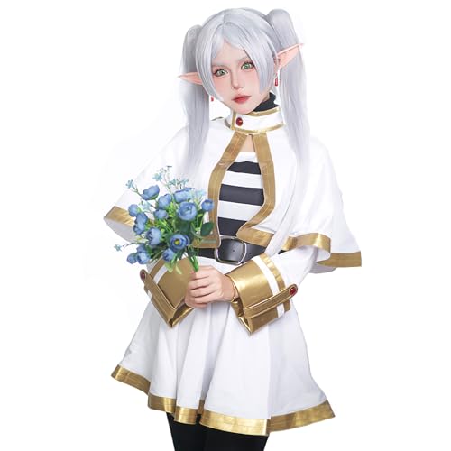 TSCMRCDC Frieren at the Funeral Cosplay Costume Frieren Dress Outfit Halloween Costume with Wig - Frieren - XX-Large