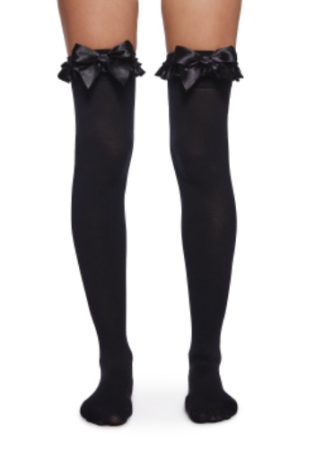 Love Of Mine Opaque Thigh Highs - Black | BLACK / ONE SIZE