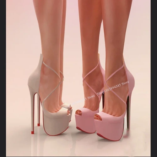 White 6" Platform Heels | Poledancer Heels