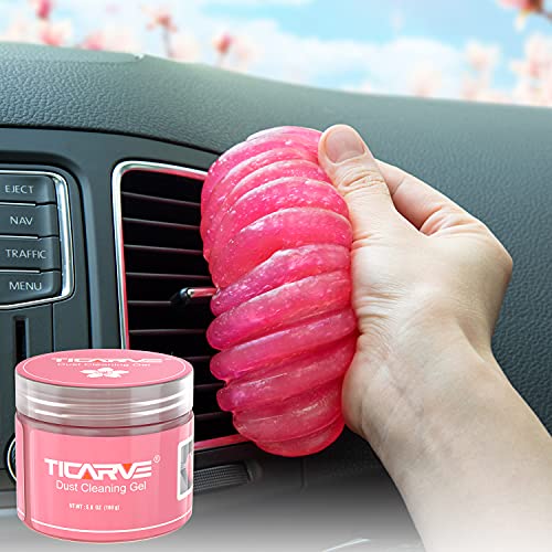 TICARVE Car Cleaning Gel Detailing Putty Car Putty Auto Detailing Tools Car Interior Cleaner Cleaning Slime Car Accessories Keyboard Cleaner Rose/NT WT: 5.6 oz (160 gr) - Rose red