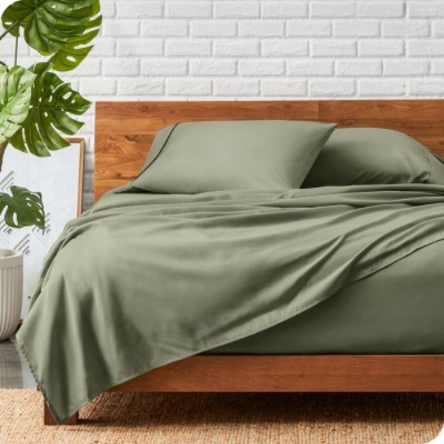 Queen Sage 4 Piece Ultra-Soft Double Brushed Sheet Set by Bare Home