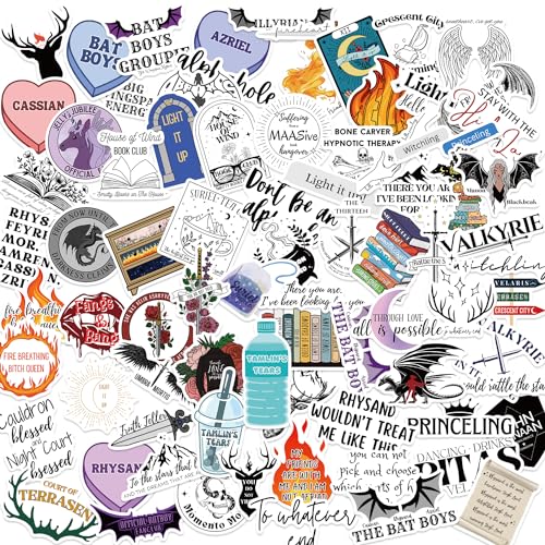 100PCS SMJ Book Stickers Pack,Bookish Stickers for Kindle,Fantasy Series Book Stickers Bundle,Book Lover Gifts - SMJ