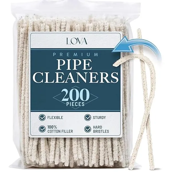 Lova Pipe Cleaners Bulk (200 Hard Bristle) Easily Cleans and Craft! Arts and Crafts, Glass and Pipe, Glass Pipe Cleaner, Pipe Cleaner for Cleaning, Glass Pipes, Pipecleaners