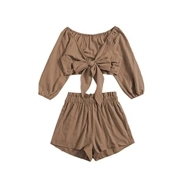 SweatyRocks Women's 2 Piece Boho Floral Print Crop Cami Top with Shorts Set