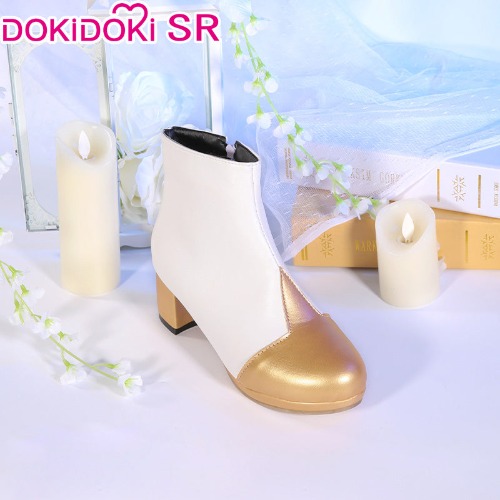 【Ready For Ship】【3 Diffrent Lights】DokiDoki-SSR Game Genshin Impact Traveler Lumine Cosplay Costume Ying | Shoes-L(EU 38-39)-In Stock