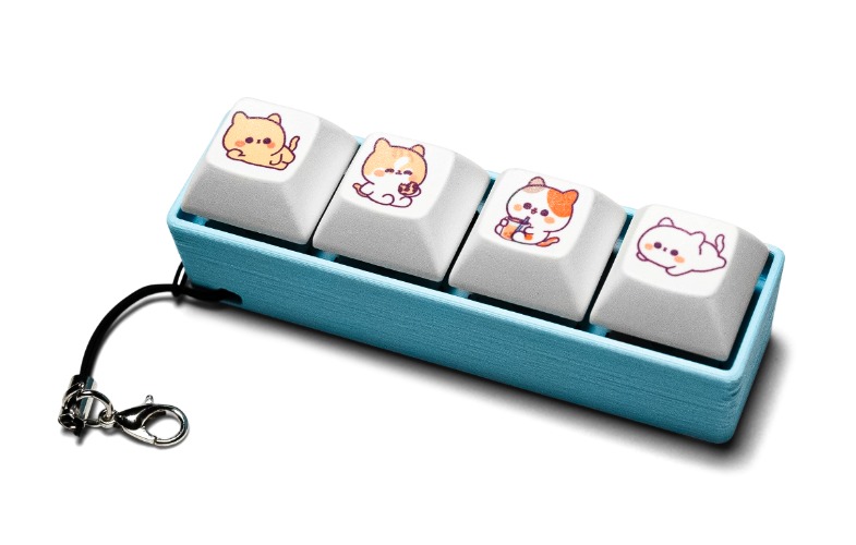 Mechanical Keycap Fidgets - Clicky / 4 Switches / Blue