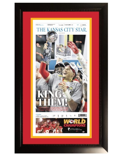 Kansas City Chiefs Super Bowl 54 LIV Champions Original Front Page KC Star Framed Newspaper With Patrick Mahomes 2/3/20 - 
