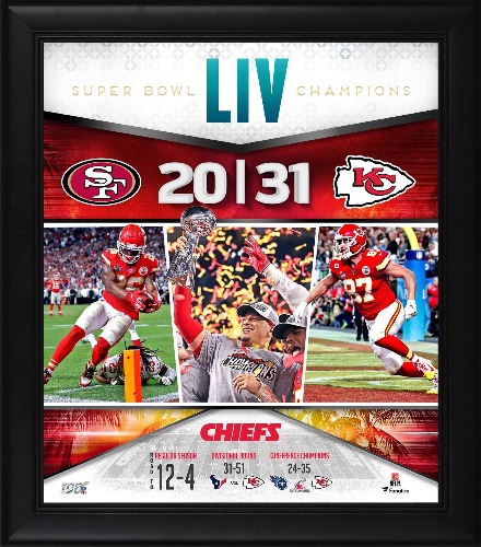 Kansas City Chiefs Framed 15" x 17" Super Bowl LIV Champions Team Collage - NFL Team Plaques and Collages - 