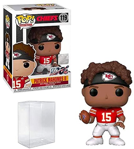 Visit the Funko Store Patrick Mahomes Vinyl Figure #119 (Bundled with Compatible Ecotek Pop Box Protector) - 