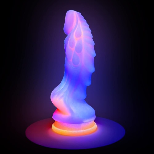 8.46" Silicone Luminous Dildo Colorful Monster Dildo Toy for Women, Realistic G Spot Dildo Flexible Anal Dildo with Suction Cup, Large Dragon Dildo Anal Plug Toy