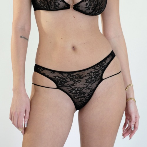 Amphitrite Low Rise Cheeky Panty Black - L