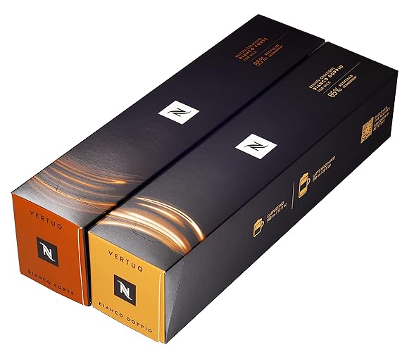 Nespresso VertuoLine Barista Creations Variety for Recipes with Milk: Bianco Forte (7.77 ounce), Bianco Leggero (2.7 ounce), 20 Capsules
