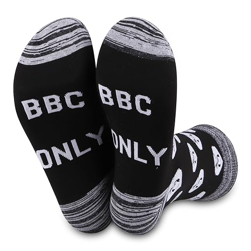 JXGZSO Hotwife Gift Queen of Spades Hotwife Socks Swinger Gift Smut Slut Socks Naughter Wife Gift - Medium-Large Tall - Black-smut Slut Socks