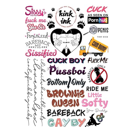 Kink Ink - 26 x Male Gay Cuck LGBTQ+ Temporary Tattoo