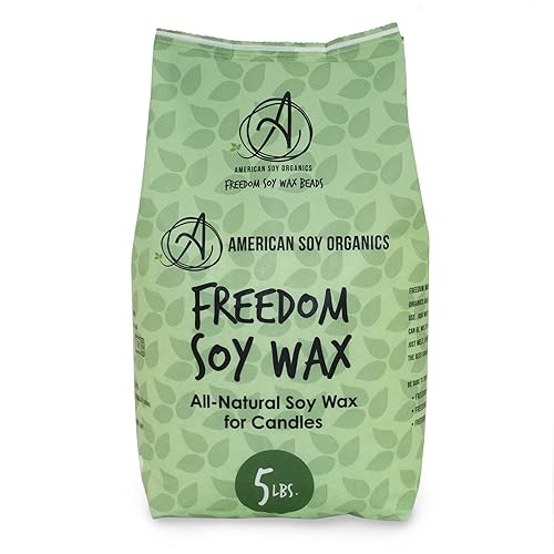 American Soy Organics Freedom Soy Wax Beads for Candle Making - Natural Candle Making Supplies - Paraffin-Free, Beeswax-Free Candle Wax for Container Candles, Tealights and Wax Melts, 5 lbs - 5lb