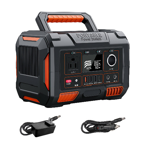 300W Portable Power Station 70200mAh AC Car Generator | black