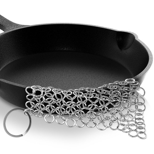 Stainless Steel Cast Iron Cleaner - Pan-Pot Dutch Oven Cleaning Tool, Metal Scraper Removes Stuck On Food