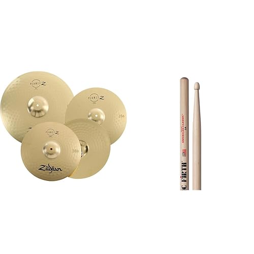 Zildjian Planet Z Complete Cymbal Set - 14/16/20-inch & Vic Firth American Classic 5A Drum Sticks