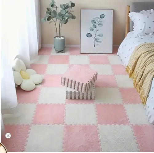 spliced floor mat plush carpet multi color anti collision - Temu
