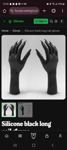 Furrjoi clawed silicone gloves