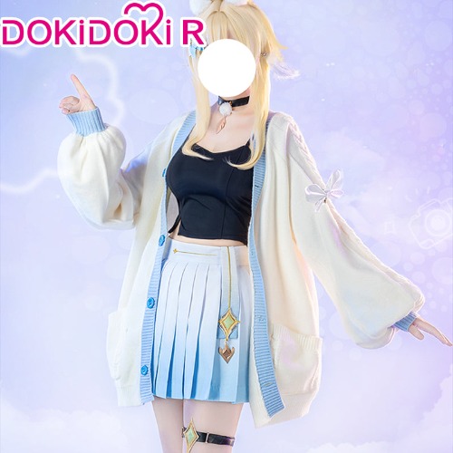 【In Stock】DokiDoki-R Game Genshin Impact Lumine Cosplay Cloud Doujin Costume Causal Wear Ying | Fullset / M