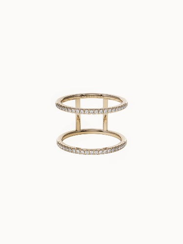 Double Diamond Band - Yellow Gold - N 1/2 (US 7.25)
