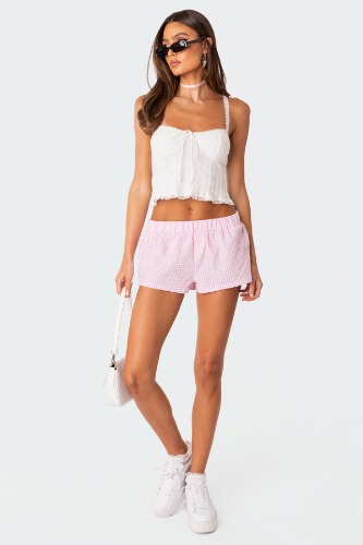 Gingham Boxer Shorts | PINK / M