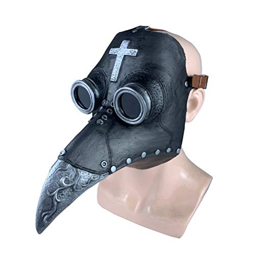 Newooh Unisex Plague Doctor Mask - Birds Long Nose Beak Steampunk Mask - Halloween Cosplay Costume Masquerade Props (D)