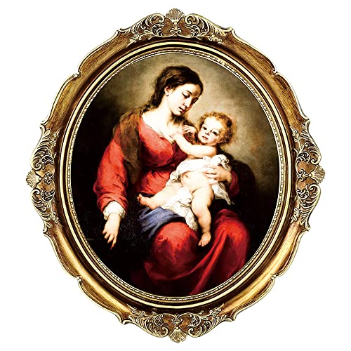 Tellyouwin 13x15 Vintage Oval Picture Frames, 13 By 15 Antique Picture Frames with Glass Front, 13 by 15 Vintage Big Picture Frames for Photo Display Home Decor (Antique Gold Color, 13x15) - 1PCS 13x15 Oval Picture Frame(Golden)