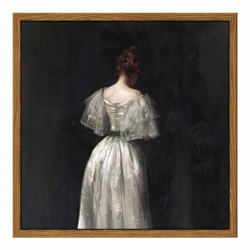 InSimSea Square Framed Wall Art Decor, Seventeenth Century Lady Portrait Paintings, Classical Women Wall Pictures for Bedroom Bathroom, Canvas Prints Artwork, Vintage Home Decor, 9x9 Inch - 17th Century Lady - 9" x 9"