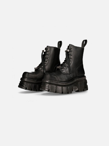 NEV Punk Platform Martin Boots | Black / 37