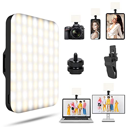 Selfie Light - BANSINE USB-Rechargeable LED Phone Light - Portable Photo Light with 97+ CRI, Up to 6500K Color Temperature Phone Light for Selfie, Zoom Conference, Video, Makeup and Live Stream - Black