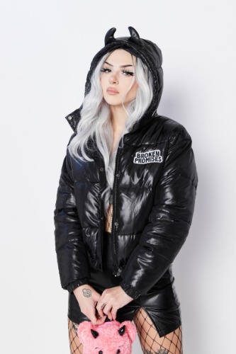 Graveyard Horned Puffer Jacket Black | M