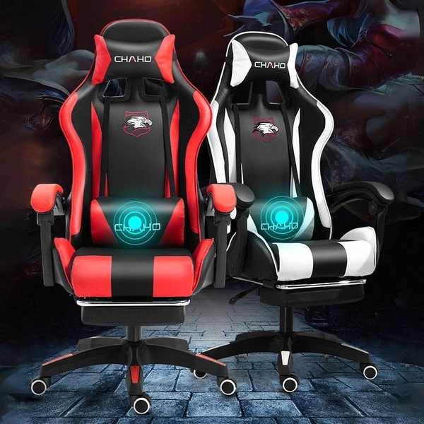 Comfortable, Stylish Pink Gaming Chair with Massage