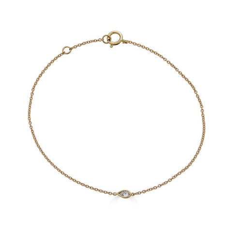 Pear Shaped Diamond Bracelet - 14K Rose Gold / .09 Carats
