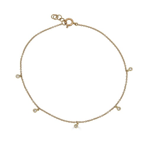 Dangling Anklet - 14K Rose Gold