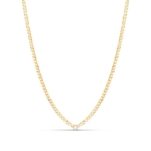 Diamond Bezel Choker Necklace - 14K Yellow Gold